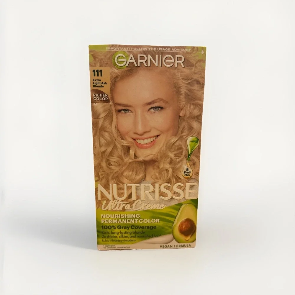 Garnier Nutrisse Nourishing Hair Color 111 Extra Light Ash Blonde White 1 Pack
